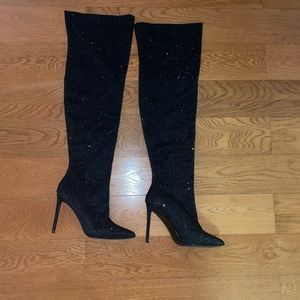 Steve Madden Vivianne 42000 Gem Sparkle Over The Knee Boot